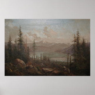 Berglandschaft Vintage Malerei Poster