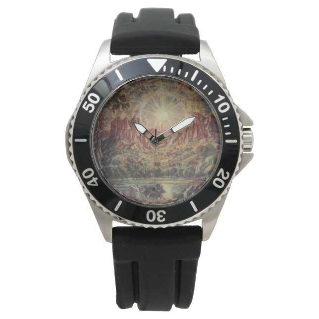 Berglandschaft (von Konstantin Bogaevsky) Armbanduhr (Vorderseite)