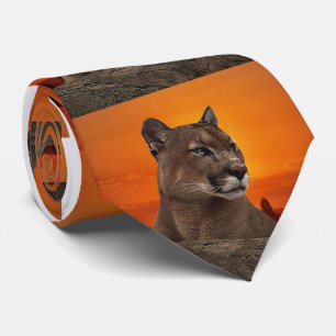 Berglöwe am Sonnenuntergang Krawatte