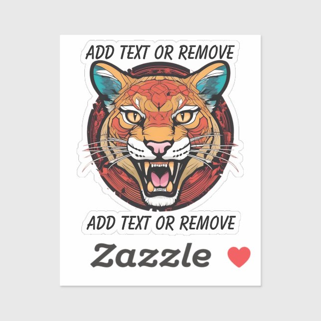 Berglöwe Puma Schule Maskottchen anpassen Auto Aufkleber (Blatt)