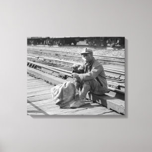 Bergmann auf dem Bahnhofsgelände, 1938 Leinwanddruck