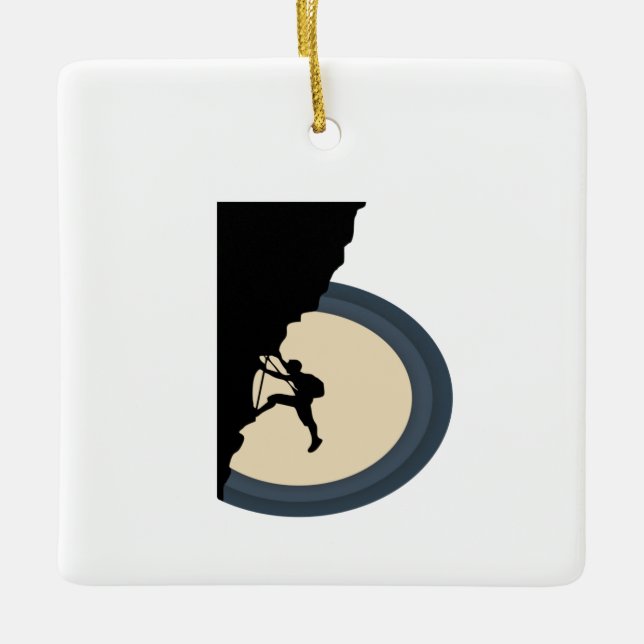 Bergmann bei nachts Silhouette Keramikornament (Vorderseite)