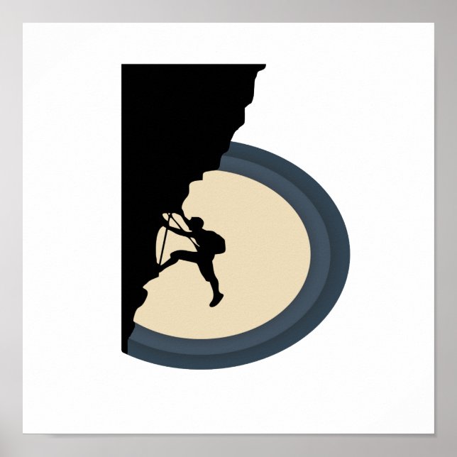 Bergmann bei nachts Silhouette Poster (Vorne)