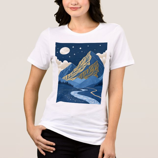 Bergmondlicht Tri-Blend Shirt (Vorderseite)