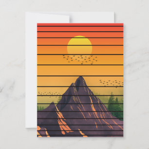 BERGNATUR VINTAGE SONNENUNTERGANG LANDSCHAFT POSTKARTE