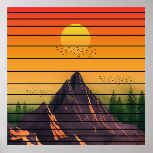 BERGNATURSCHUTZ VINTAGER SONNENSCHIRM POSTER