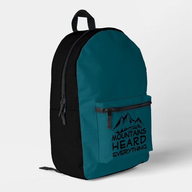 Bergpfad Humor schwarzer blauer Rucksack (Rückseitige Ecke links)