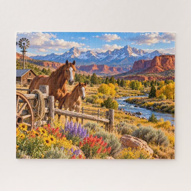 Bergpferd Ranch Szene (Horizontal)