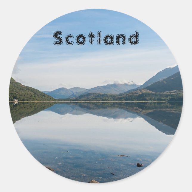 Bergregionen in Loch Creran - Schottland Runder Aufkleber (Vorderseite)