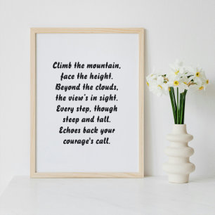 Berg's Call Inspiration Mini Gedicht Poster