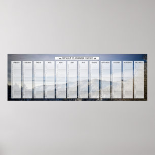 Bergschnee Panorama Riesiger Geburtstagskalender Poster