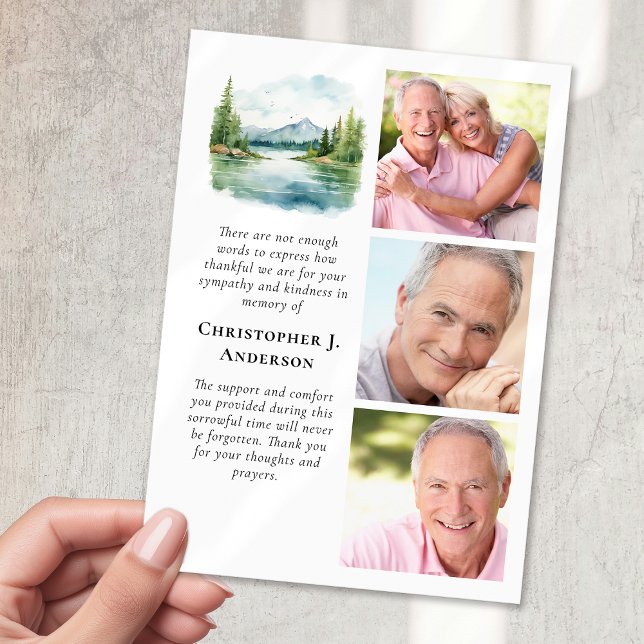 Bergsee 3 Foto Beileid Beerdigung Dankeskarte (Von Creator hochgeladen)