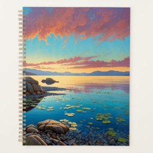 Bergsee Blumen Bunte Kunst Planer