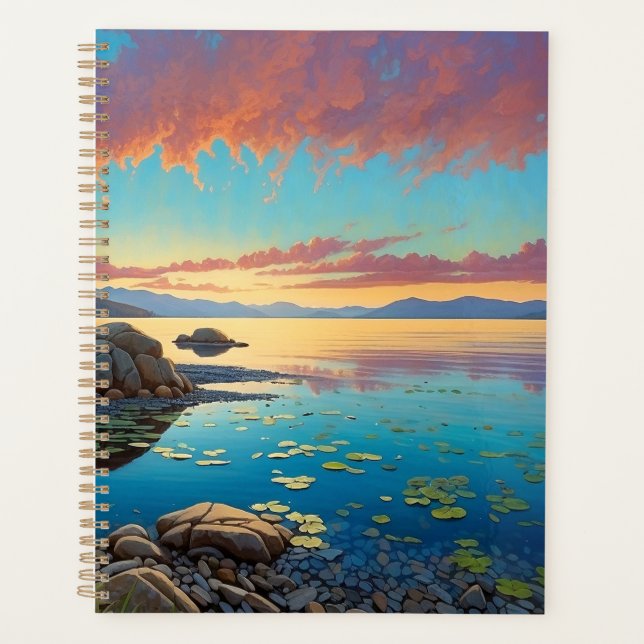 Bergsee Blumen Bunte Kunst Planer (Vorderseite)