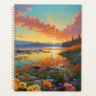 Bergsee-Blumen-Kunst Planer