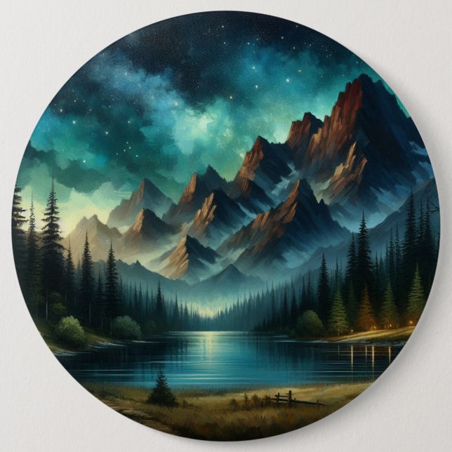 Bergsee/Ferienhaus unter den Sternen Button (Vorderseite)