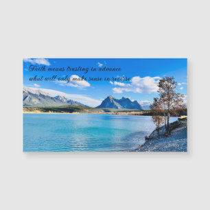Bergsee-Foto-Glaubens-inspirierender Zitat-Magnet Magnetkarte
