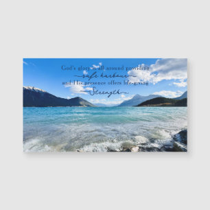 Bergsee-Foto-inspirierender Zitat-Magnet Magnetkarte