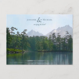 Bergsee - Hochzeit der rustikalen Natur Ankündigungspostkarte