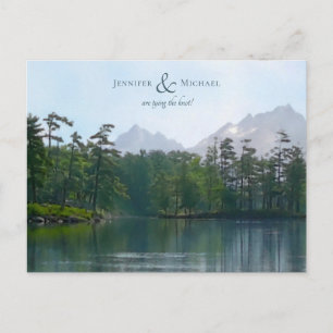 Bergsee - Hochzeit der rustikalen Natur Ankündigungspostkarte