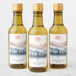 Bergsee-Hochzeit Weinetikett