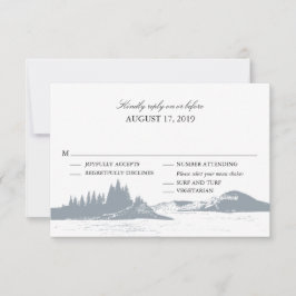 Bergsee| Hochzeitsrabatt mit Menüauswahl RSVP Karte