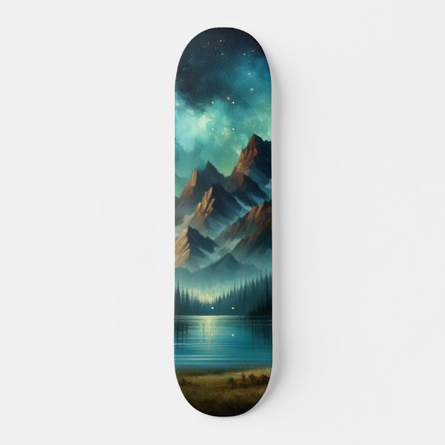 Bergsee/Hütte unter den Sternen Skateboard (Vorne)