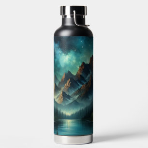 Bergsee/Hütte unter den Sternen Trinkflasche