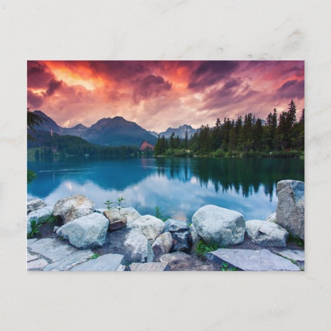 Bergsee im Nationalpark Hohe Tatra 2 Postkarte (Vorderseite)