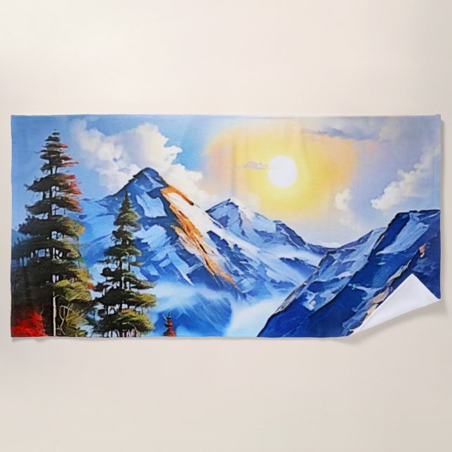 Bergsee: Landschaftliche Sicht Strandtuch (Vorderseite)