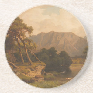 Bergsee mit Herons - Heinrich Funk Getränkeuntersetzer