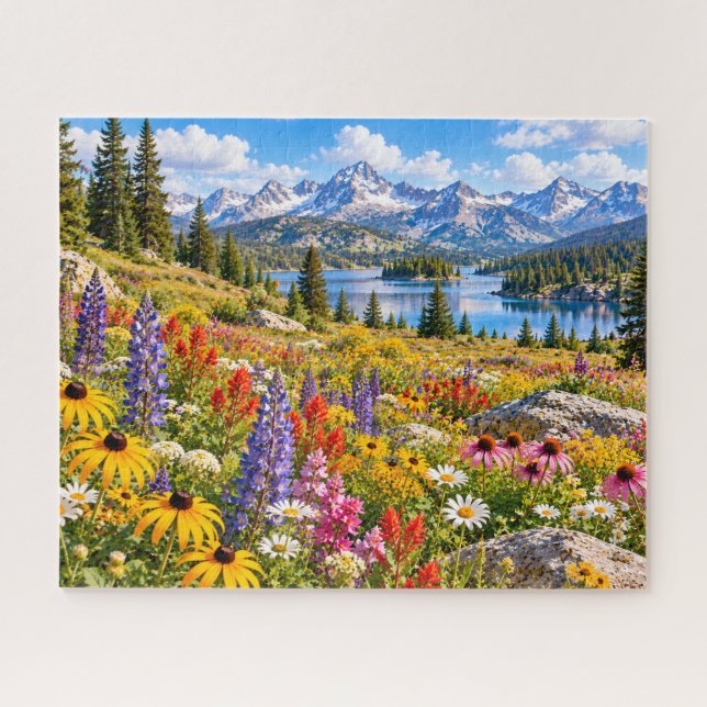 Bergsee mit Wildblumen (Horizontal)