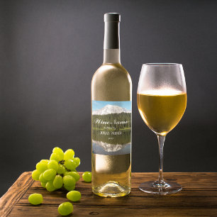 Bergsee Reflektion Landschaft Personalisiert Weinetikett