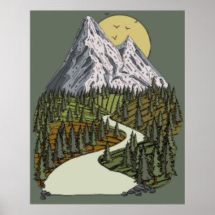 Bergsee Serenity: Sonnenuntergang-Abenteuer wartet Poster