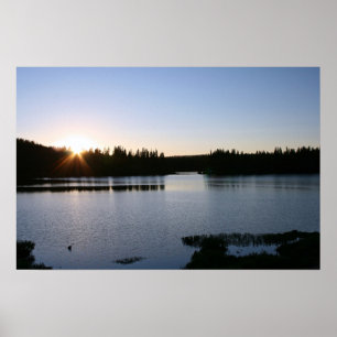 Bergsee, Sonnenuntergang Poster