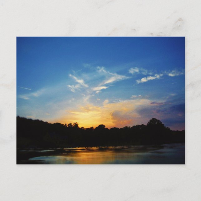 Bergsee-Sonnenuntergang Postkarte (Vorderseite)