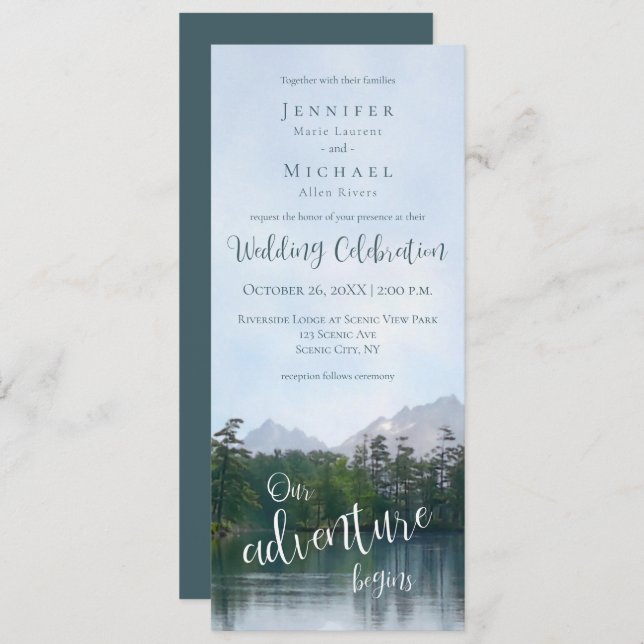 Bergsee Unser Abenteuer beginnt Einladung (Vorne/Hinten)