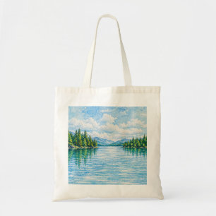 Bergsee-Waldlandschaft Tragetasche
