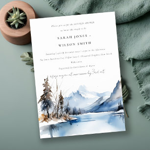 Bergsee Winter Schnee Landschaft Paare Dusche Einladung