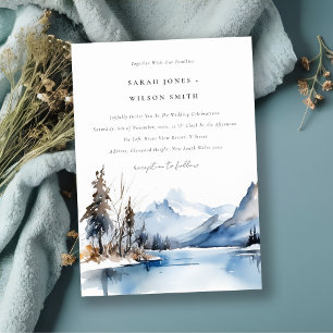 Bergsee Winterschnee Landschaft Hochzeit Einladung
