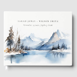 Bergsee Winterschnee Landschaft Hochzeit Gästebuch