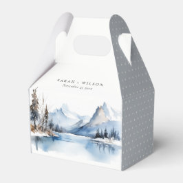 Bergsee Winterschnee Landschaft Hochzeit Geschenkschachtel