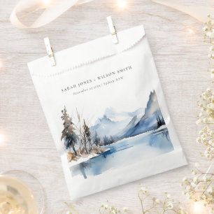 Bergsee Winterschnee Landschaft Hochzeit Geschenktütchen