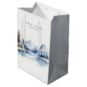 Bergsee Winterschnee Landschaft Hochzeit Mittlere Geschenktüte