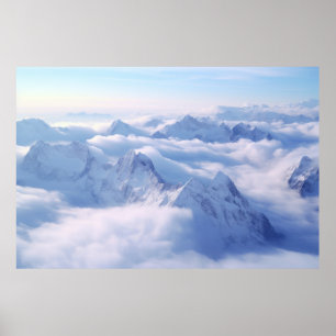 Bergsee Wolken Sonnenuntergang Himmelslandschaft Poster