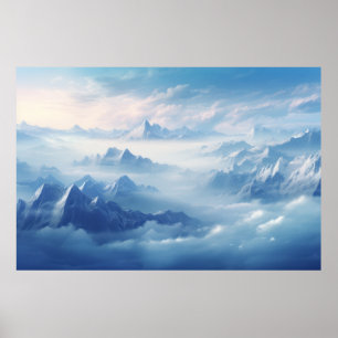 Bergsee Wolken Sonnenuntergang Himmelslandschaft Poster