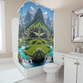 Bergsee-Zauber im Val Piora Duschvorhang