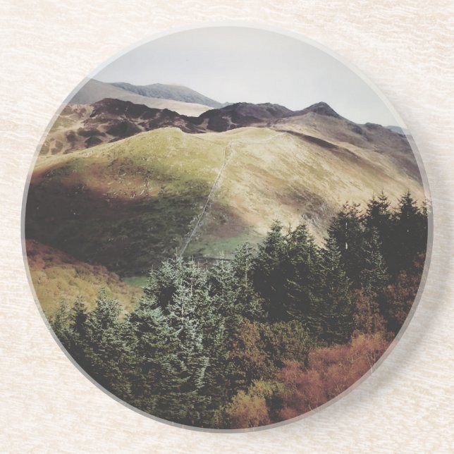 BERGSICHT AUF WALEN GETRÄNKEUNTERSETZER (Vorne)