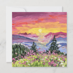 Bergsonnenaufgang mit Wildblumen