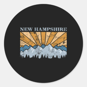 Bergsonnenaufgang New Hampshire Wandern Camping Wa Runder Aufkleber